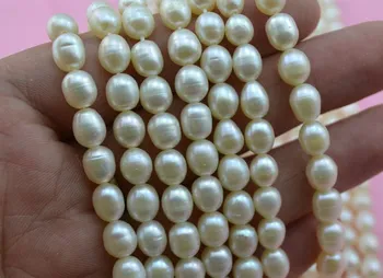 

5-6mm 100% REAL GENUINE Natural Freshwater Pearl Necklace String, Pearl Strand 38cm Long