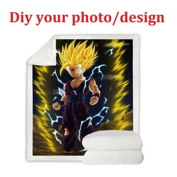 

Cartoon Dragon Ball Blanket Custom Photo 150*200cm Plush Fleece Blanket Warm Soft Plush Bed Throw Blanket Quilt Wholesale