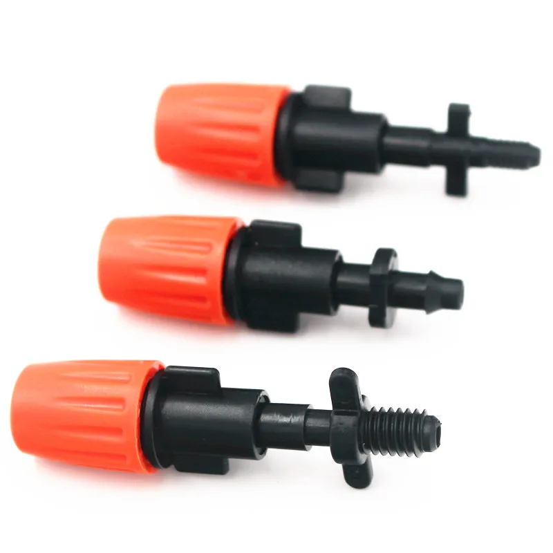 

50pcs Adjustable Spray Nozzle With 1/4" Barb Horticultural Irrigation Microspray Equipment Automatic Watering Micro Drip M115