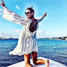 Бикини, накидка,, сексуальное, в полоску, с кисточками, бэкесс, женское платье, пляжная одежда, летнее, кафтан, платье для плавания, свободный купальник, пляжная одежда