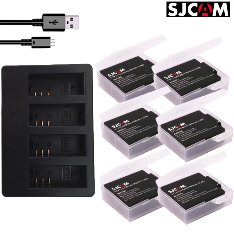 

bateria SJ CAM SJ4000 Battery + LED 4Slots USB Charger For SJCAM sj4000 sj 4000 SJ5000 6000 7000 8000 sj9000 M10 Action Camera