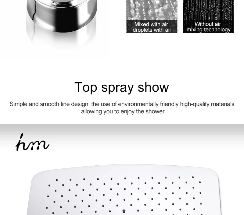 Bathroom Shower System Faucet Set with Rainfall Shower Head & Handheld Brass Thermostatic Water Rainfall Shower Set Faucet (12)