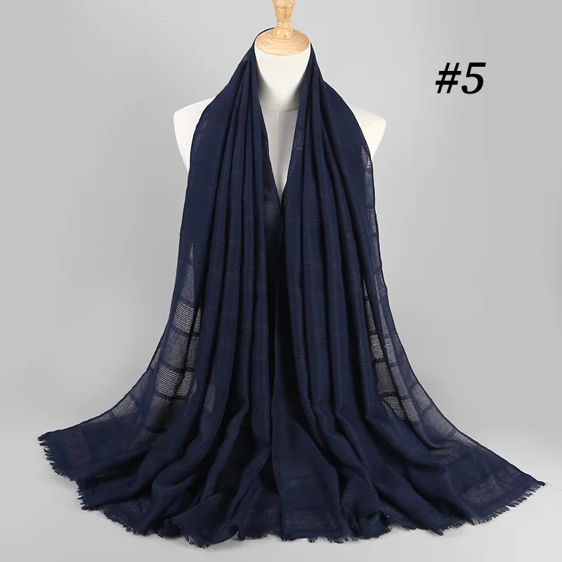 

50PCS/LOT Women Cotton&Linen Scarf Fashion Warm Winter Scarf Solid Hollow Plaid Shawl Bubble Muslim Scarf/Scarves