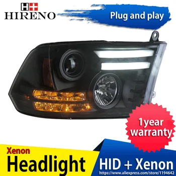 

Hireno Headlamp for 2013-2015 Dodge Ram 1500 Headlight Headlight Assembly LED DRL Angel Lens Double Beam HID Xenon 2pcs