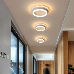 Черный белый современный светодиодный потолочный светильник для коридора веранда балкон спальня проход поверхностного монтажа