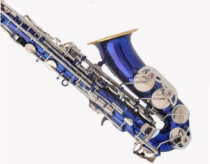 

New KALUOLIN Alto Saxophone R54 E flat alto saxophone musical instrument blue alto sax nickel gold key mouthpiece Shipping