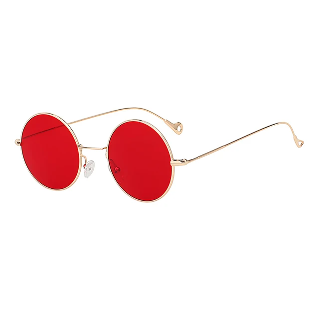 round red lens sunglasses