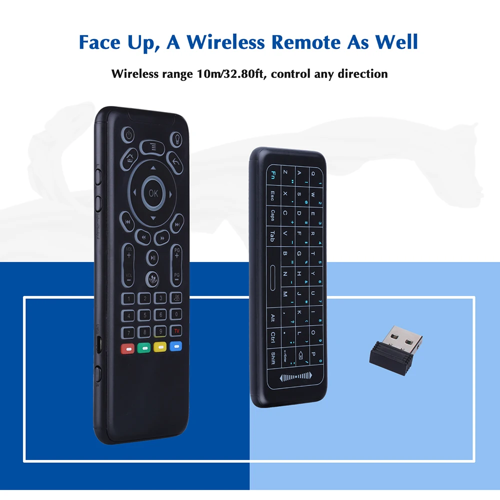 

iPazzPort KP81062 Mini Keyboard Wireless Keyboard Air Mouse 2.4G IR Remote Control with Touchpad LED Backlit for Android Tablet