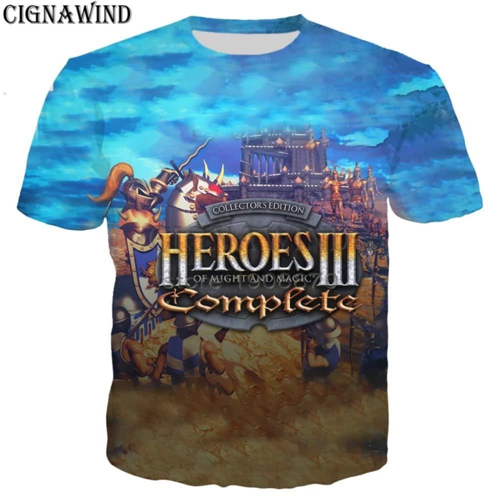 

Classic game heroes of might and magic 3 t shirt men women 3D print fashion short sleeve tshirt streetwear casual summer tops
