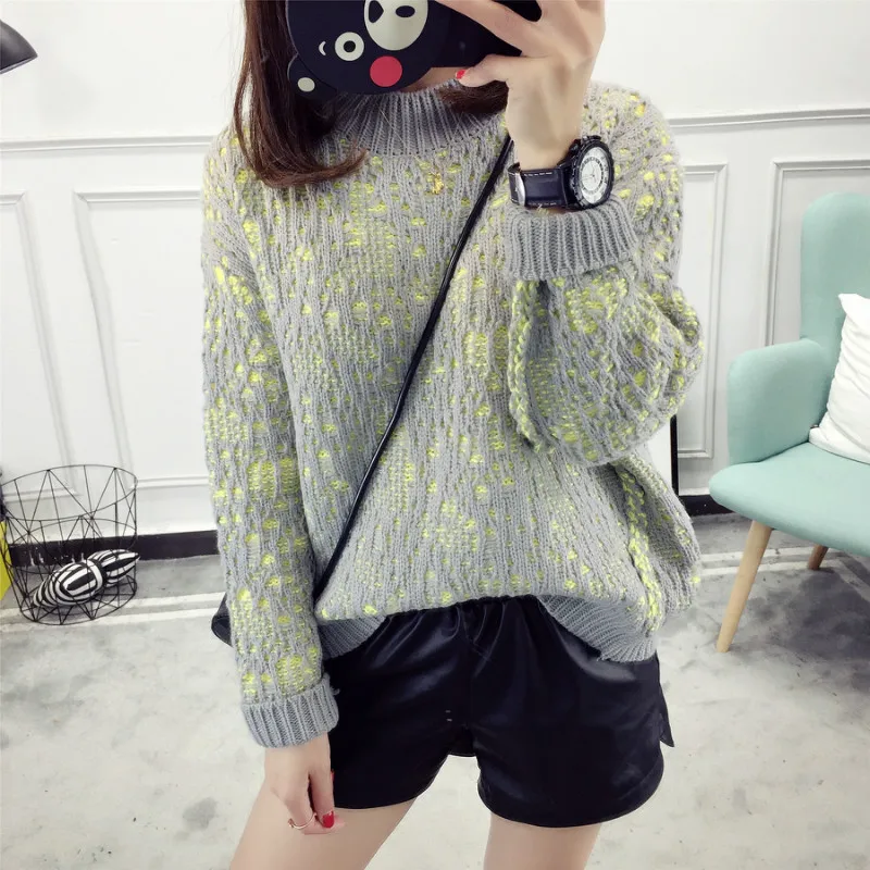 

2019 New Style O Neck Loose Textured Pullovers Ladies Long Sleeve Knitwear Autumn Basic Knit Sweater