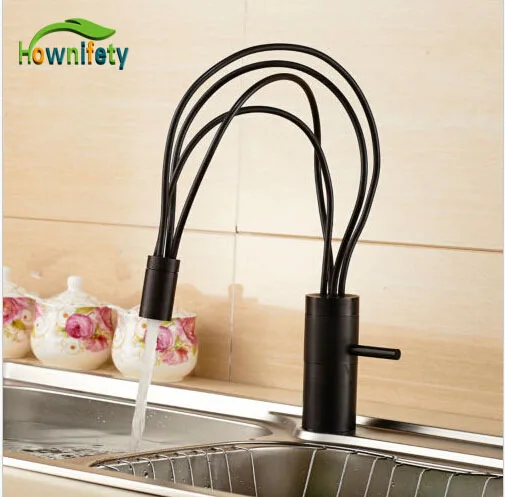 

Oil Rubbed Bronze Single Lever Kitchen Sink Faucet One Hole Swivel Spout Mixer Tap