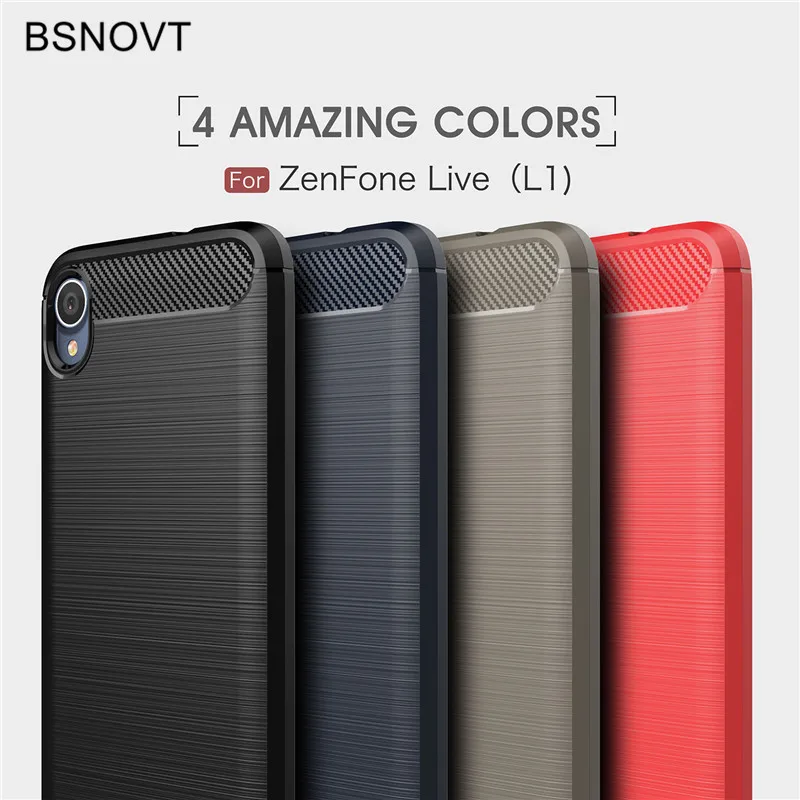 ASUS Zenfone Live L1 ZA550KL Cover Shockproof Silicone Brushed Phone Bumper Back Case For X00RD |