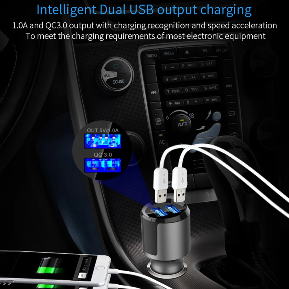 Автомобильный увлажнитель с двойным USB зарядным устройством автомобильный диффузор эфирного масла вентиляционный зажим воздухоочиститель автомобиля, работающий через USB увлажнитель воздуха для машины, офиса, дома