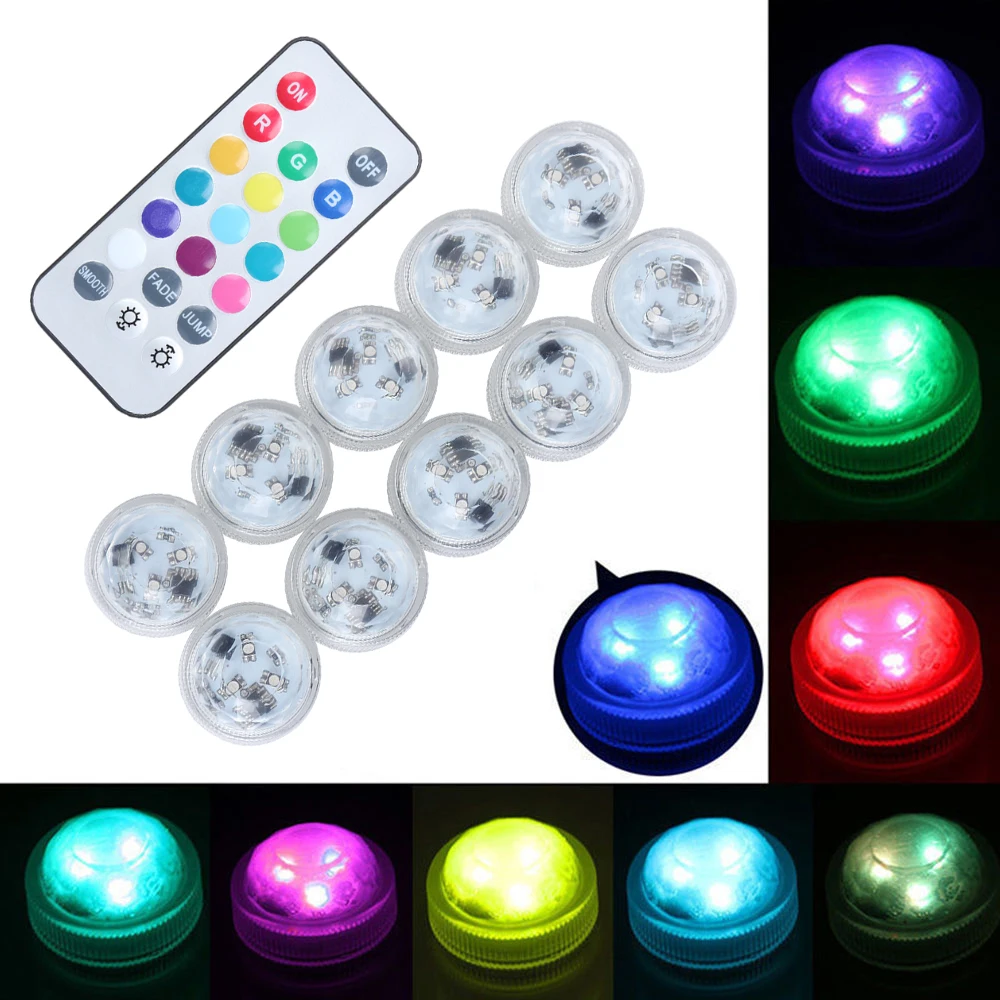 

1Set Romantic Waterproof LED RGB Submersible Light Wedding Party Vase Lamp With Remote Control Home Decorations