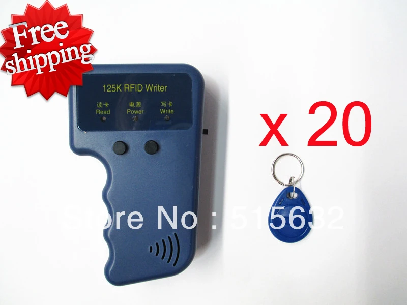 RFID считыватель 125 кГц ID брелок-карточка Дубликатор/копия дверной системы + 20 EM4305
