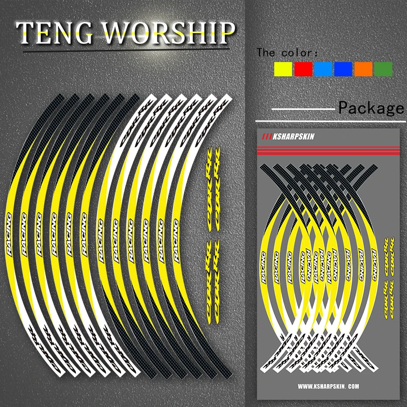 

High quality Motorcycle front&Rear Edge Outer Rim Sticker Wheel Decals Reflective waterproof 17inch stickers For Honda CBR RR