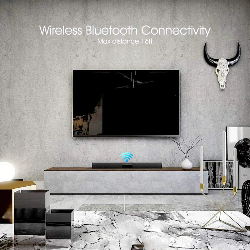 Soundbar 2.0 Channel Speaker for TV Sound bar Wired & Wireless Bluetooth Speaker with Built-in Batteries for Indoor Outdoor