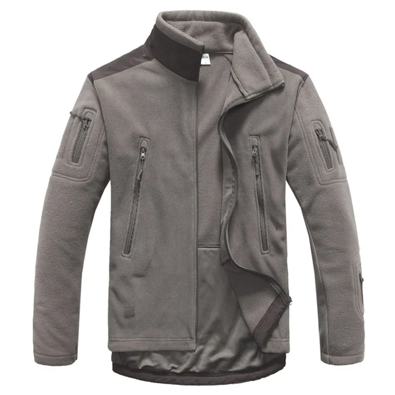 Тактическая Военная флисовая куртка, новинка, Мужская зимняя теплая куртка из кожи акулы, походные куртки для охоты, теплая армейская одежда, верхняя одежда, пальто - Цвет: Gray
