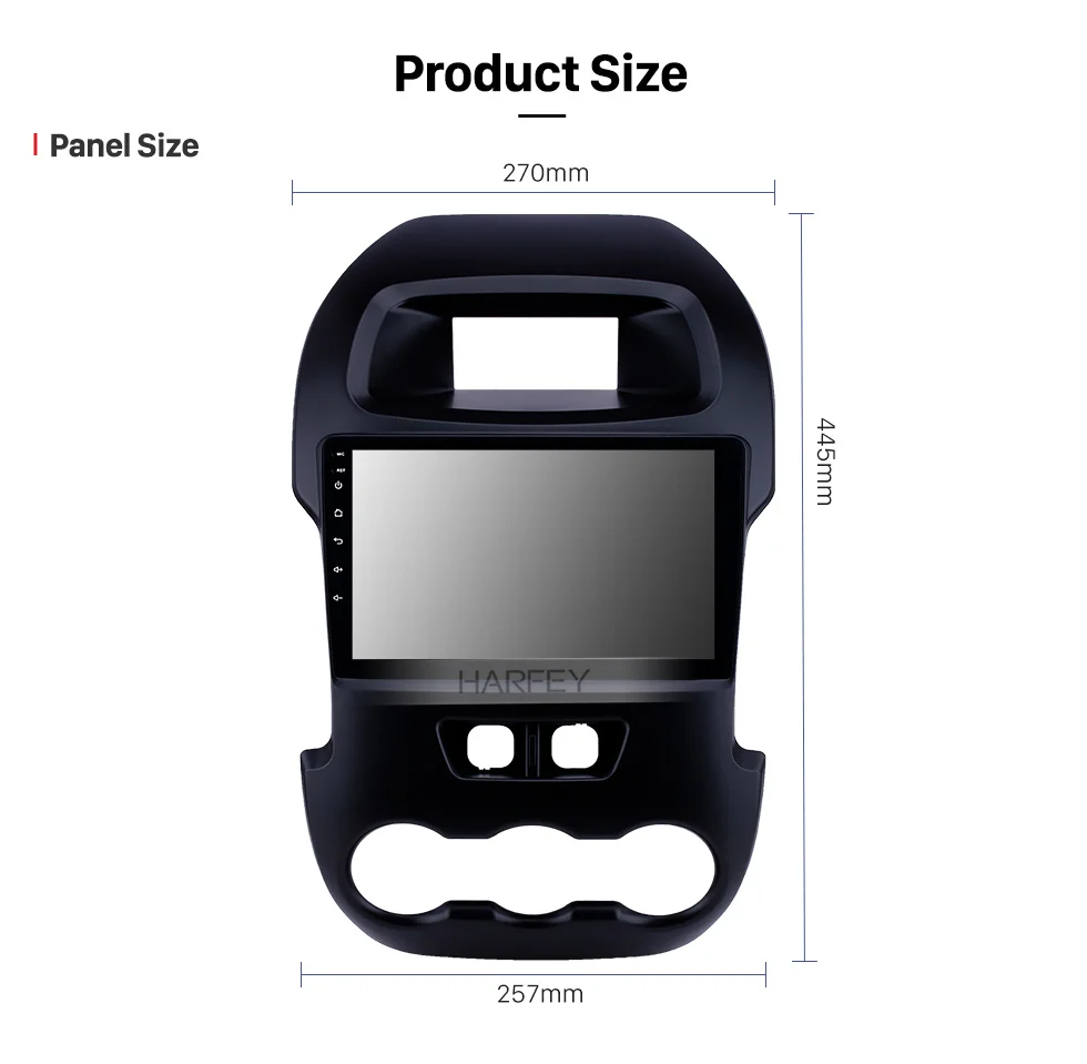 Discount Harfey GPS Car Radio for Ford Ranger 2011-2014 9" Android 8.1 with Bluetooth HD Touchscreen support TPMS SWC Carplay Digital TV 12