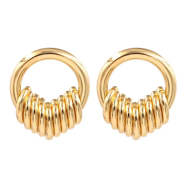 

2019 Trendy Korean Fashion Statement Earrings for Women ZA Maxi Drop Dangle Earrings Geometric Round Multiring Female Jewelry