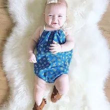 Baby Rompers 2016 New Summer Style Baby Girls Clothes Cotton Striped Print Newbron Clothes 0-24months Kids Jumpsuit 19