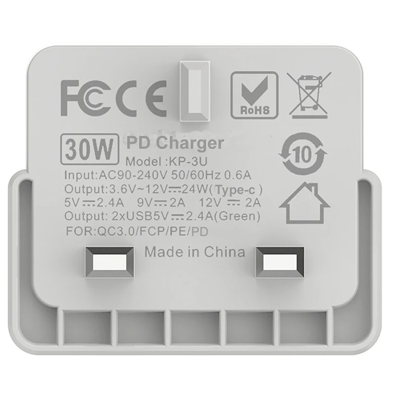 EU/US usb type C PD+ QC3.0 QC4.0 30 Вт Быстрое USB зарядное устройство для телефона Быстрая зарядка 4,0 5A USB для Mackbook Air iPhone X samsung Xiaomi