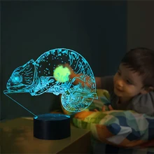 Изменение цвета 3D иллюзия Лампа Хамелеон ночник для детей подарок USB База Светодиодный светильник Настольная лампа рождественское освещение