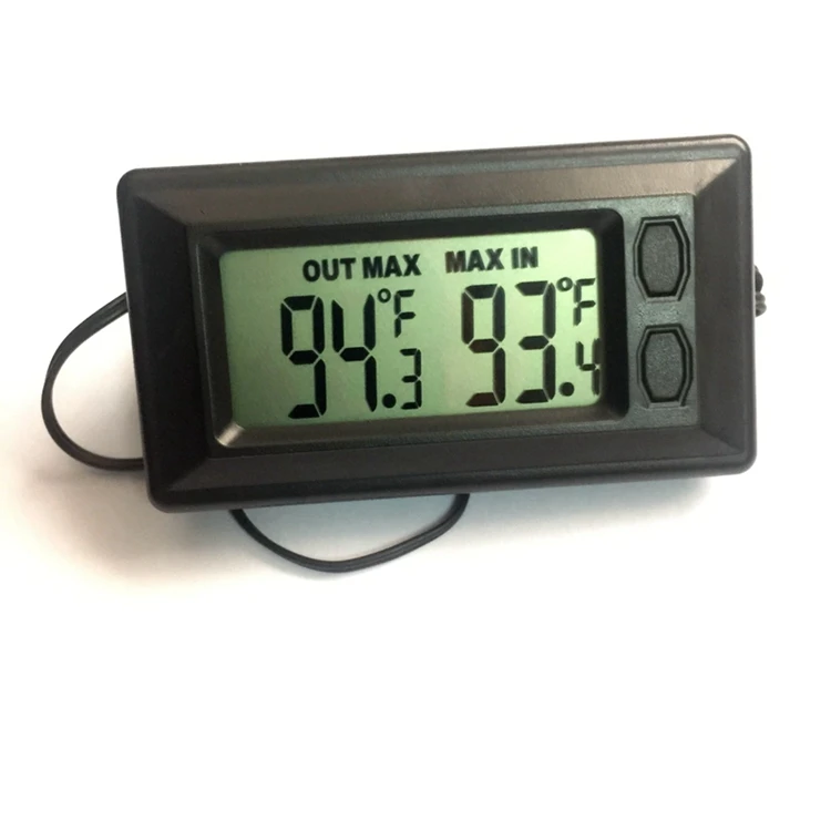 Цифровой автомобильный термометр Цельсия по Фаренгейту вход/выход lcd Автомобильный электронный измеритель температуры макс мин запись 1,5 м внешний датчик черный