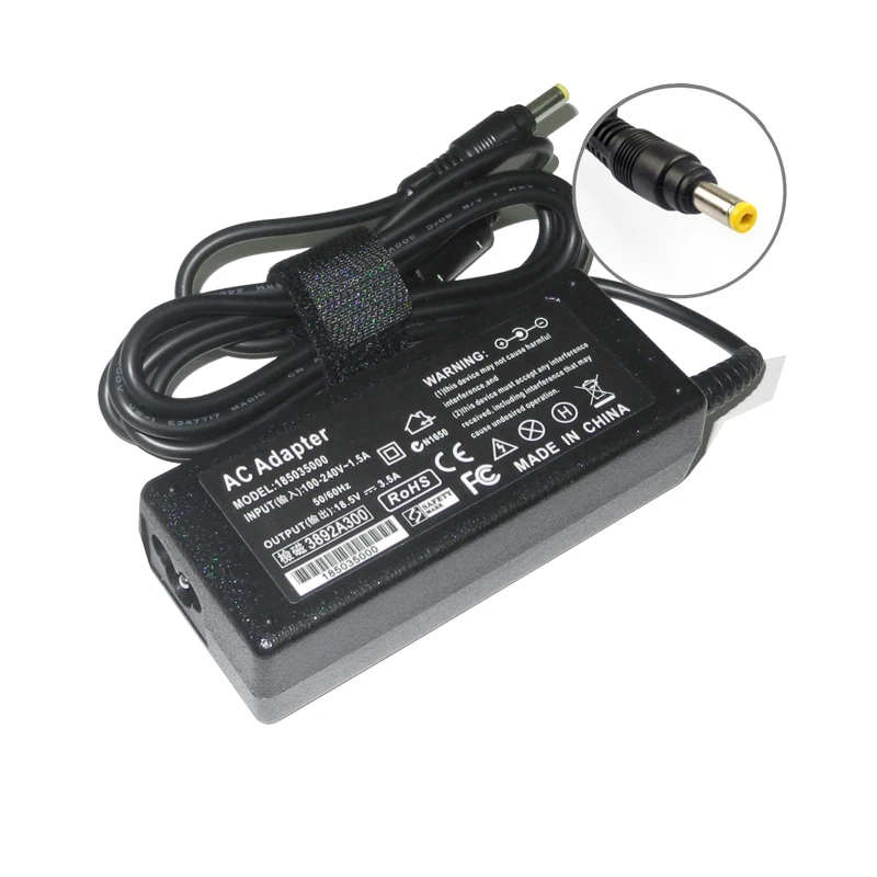 18.5V 3.5A 65W Laptop Charger for HP Compaq 6720s 500 510 520 530 540 550 620 625 G3000 Notebook Power Adapter