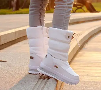 

New 2018Children Cotton Boots Antiskid Warm Winter Boots Girls In The Cylinder with Thick Snow Shoes Boy's Shoes