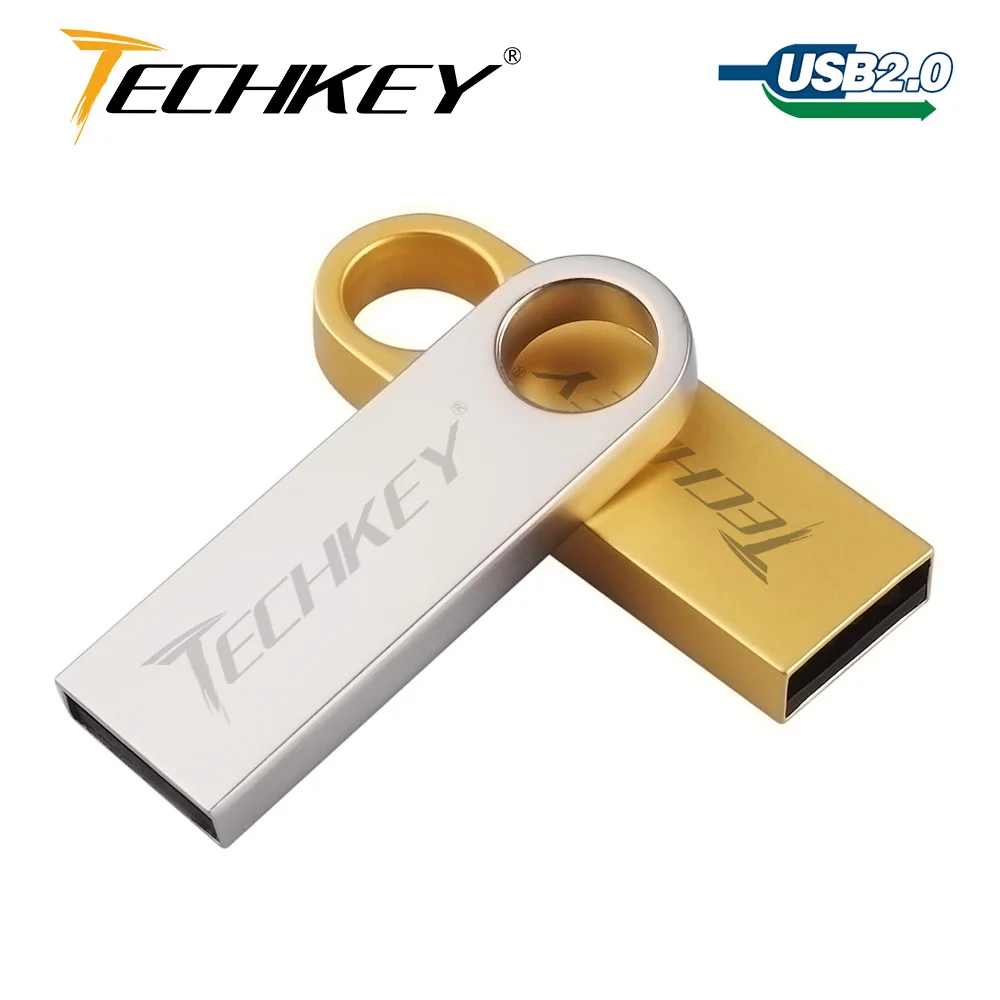 Usb-флеш-накопитель TECHKEY водонепроницаемый металлический серебристый
