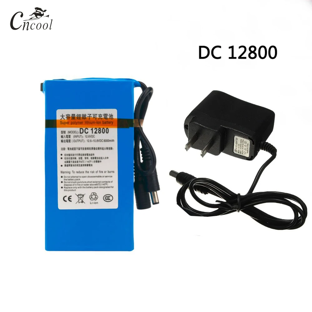 

Cncool DC12800 12V 8000MAH Rechargeable Battery Portable Lithium-ion Battery 12V 8000mAh With EU/US Plug Charger Drop shipping