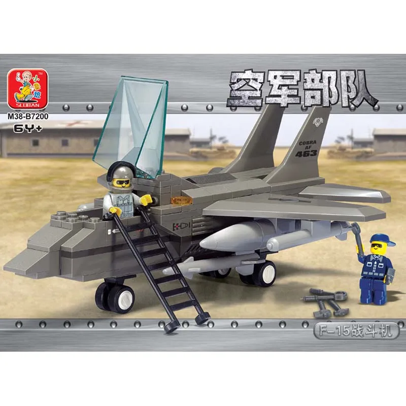 Sluban F15 Fighter Jet Plane Airforce Military Aircraft Building Blocks