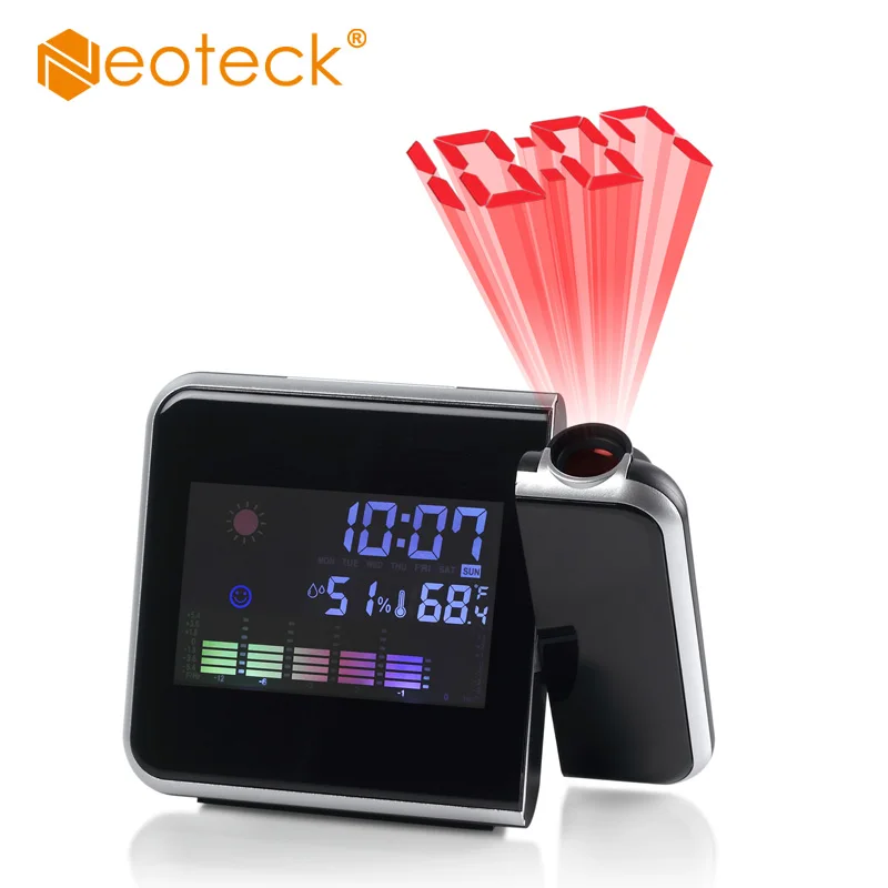 Цифровая метеостанция Neoteck с ЖК дисплесветодиодный и будильником измеритель