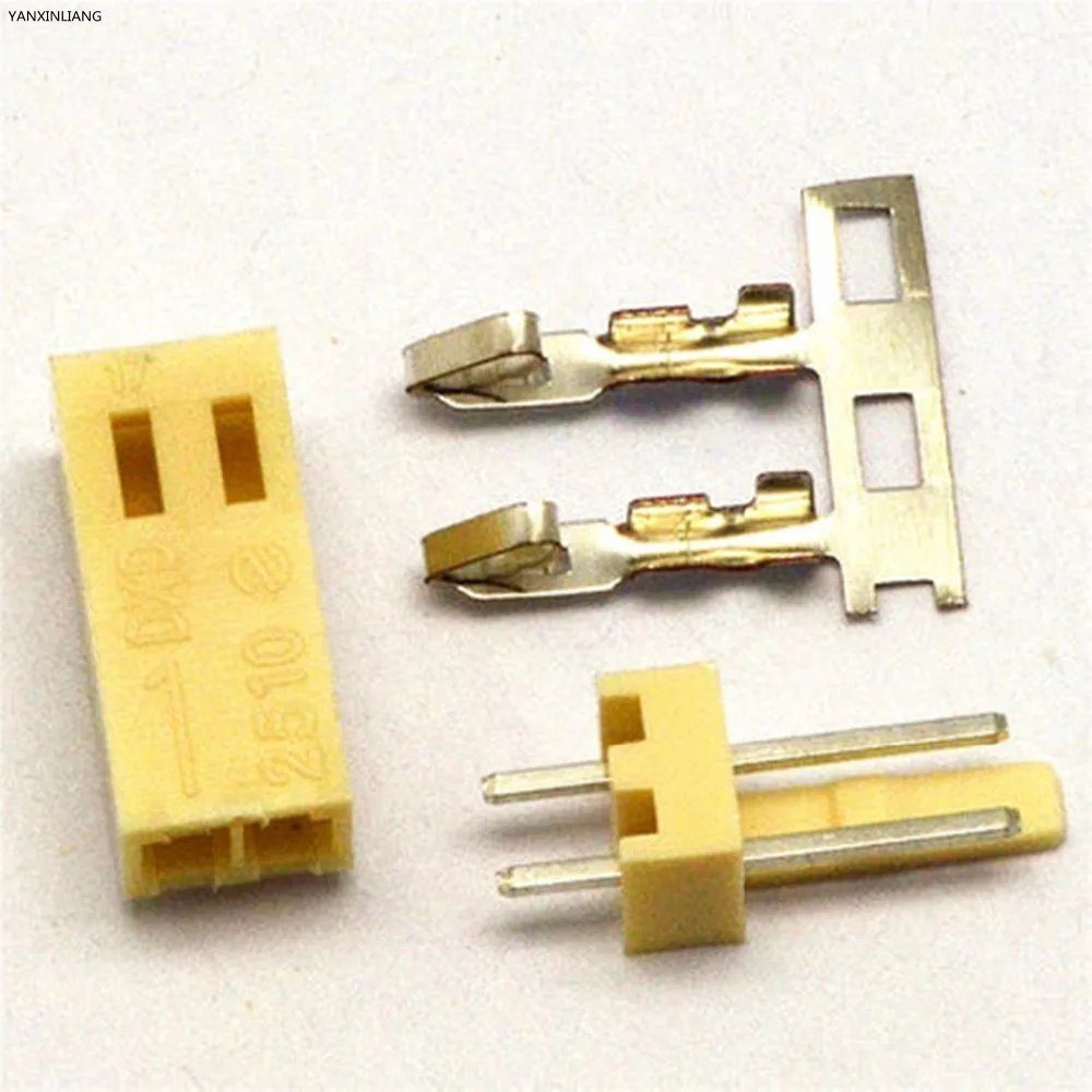 

100Sets KF2510 2Pin Connector Kit Straight Pitch 2.54mm Pin Header+Terminal+Housing