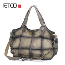 AETOO The first layer of cowhide leather handbags mature women's atmosphere shoulder portable Messenger bag Europe and the Unite the new first layer of leather europe and the united states fashion multi color single shoulder bag shell leather portable messe