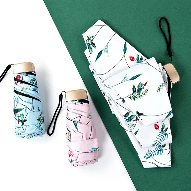 

Ultralight 5 Folding Umbrella For Mini Pocket Sunshade Sun Parasol Fashion Women Windproof Waterproof Sunny And Rain Umbrellas