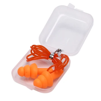 

1pc Waterproof Soft Silicone Corded Ear Plugs Ears Protector Reusable Hearing Protection Noise Reduction Earplugs Earmuff