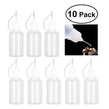 

10Pcs 30ml Needle Tip Bottle Applicator DIY Quilling Tool Precision Bottle (White)