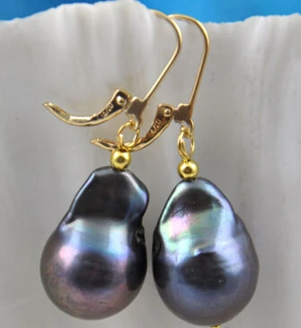 

hj 00601 baroque black reborn keshi pearl dangle earring