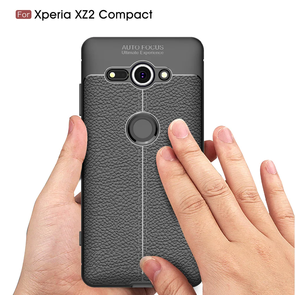 

for Sony Xperia XZ2 Compact Case Silicon For Sony Xperia XZ2 Case Cover Fundas Soft Carbon Fiber Brushe Coque Etui Capa Aksesuar