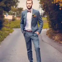 Прохладный Красивые костюмы Для мужчин офисные Бизнес мужской костюм таможенные Homme смокинги брендовая одежда Slim Fit Блейзер(пиджак+ брюки+ галстук-бабочка