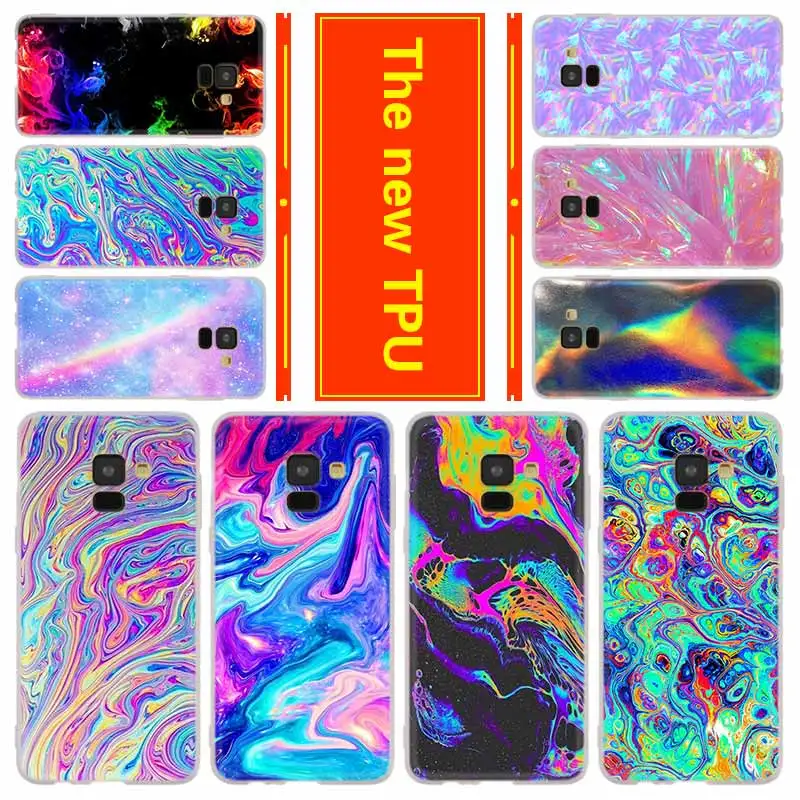 

Phone for Samsung Galaxy J6 J4 Plus J8 J3 J7 2018 J5 J3 j7 2017 2016 j6 Prime Cover Case rainbow iridescent holographic