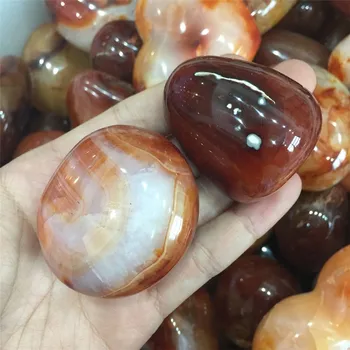 

2pcs natural red jasper tumbled stones and minerals Palm play rock healing crystals agate gemstones for aquarium decoration