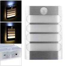 Rechargeable Night Light with Motion Sensor LED Wall Lamp Night 3 Modes Light Support USB Charge for Bedroom / Staircase / Door