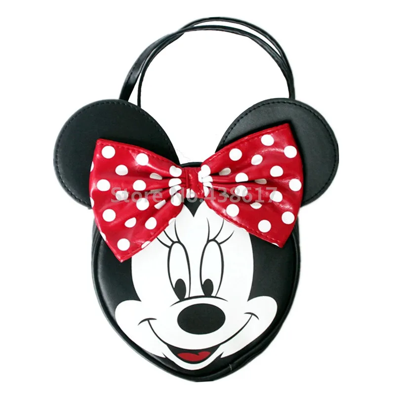 

Cute Minnie Red Bow PU Handbag Girls Mini Small Top Handles Satchel Kids Tote Bags Children Coin Purse Wallet