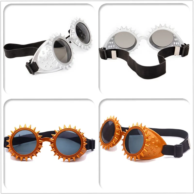 Калейдоскоп Красочные защитные очки в стиле стимпанк Косплей винтажные заклепки женские ретро очки вечерние EDM