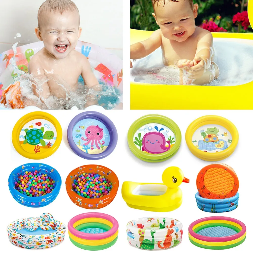 

Cartoon Portable Baby Pool Bathtub Inflatable Foldable Safety Pool Beach Cushion Portable Swimming Pool Kids Swimming Safe Aids