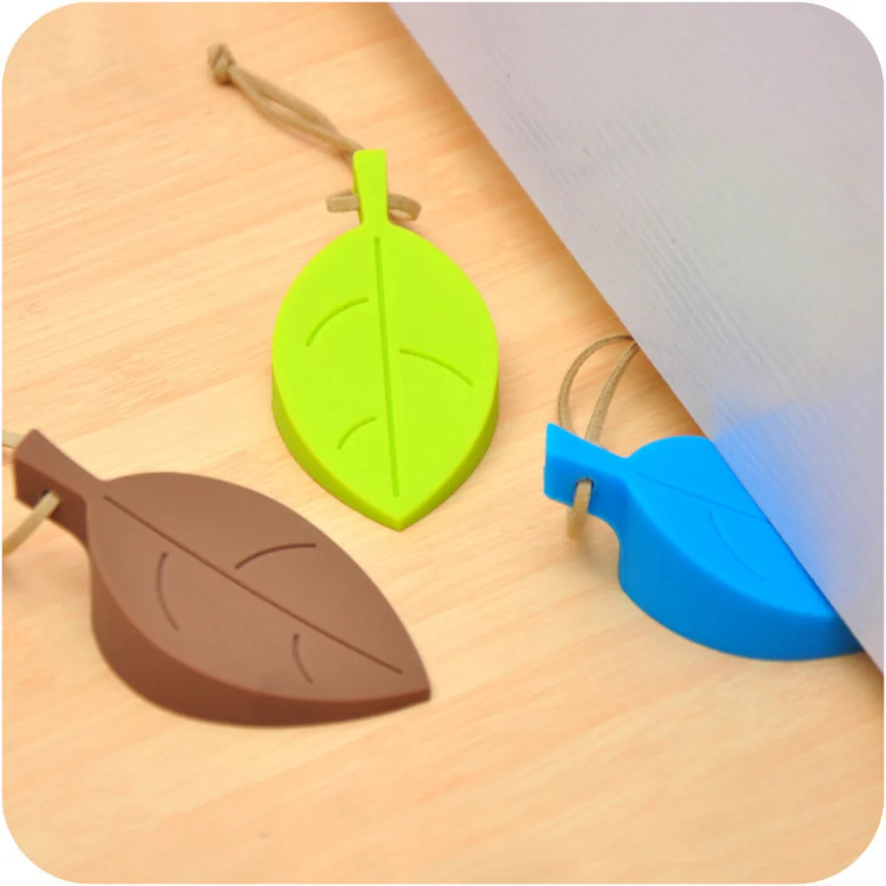 

Convenient Silicone Silicone Leaves Decor Design Door Stopper Stop Jammer Guard Baby Safety Home For Children