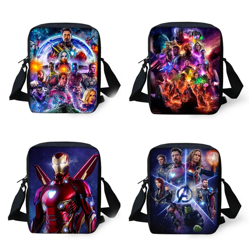 

Avengers 4 Endgame Superhero Captain America Iron Man action figure 3D printed children's messenger bag tablet bag toys children